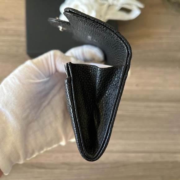 🔥 CHANEL Classic Flap Card Holder Black Caviar Leather Silver Metal‼️SOLD OUT‼️ - Picture 16 of 16